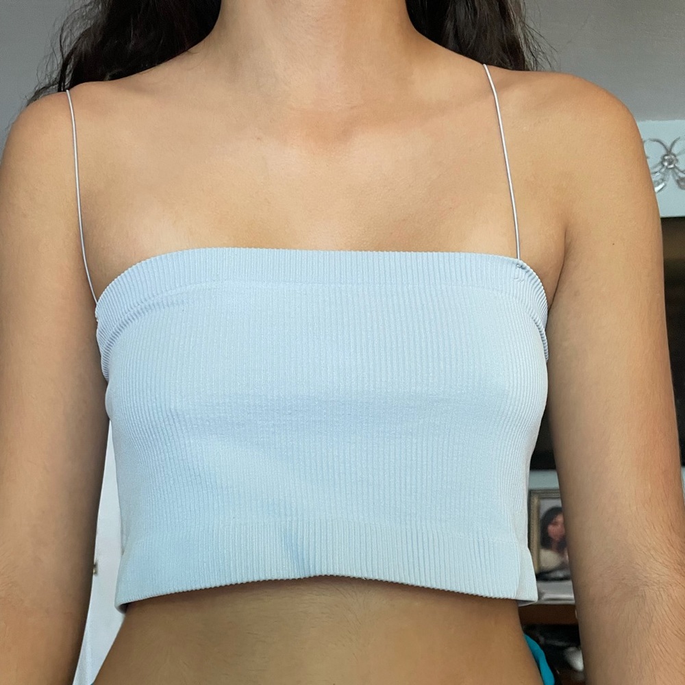 Blue Crop tube top